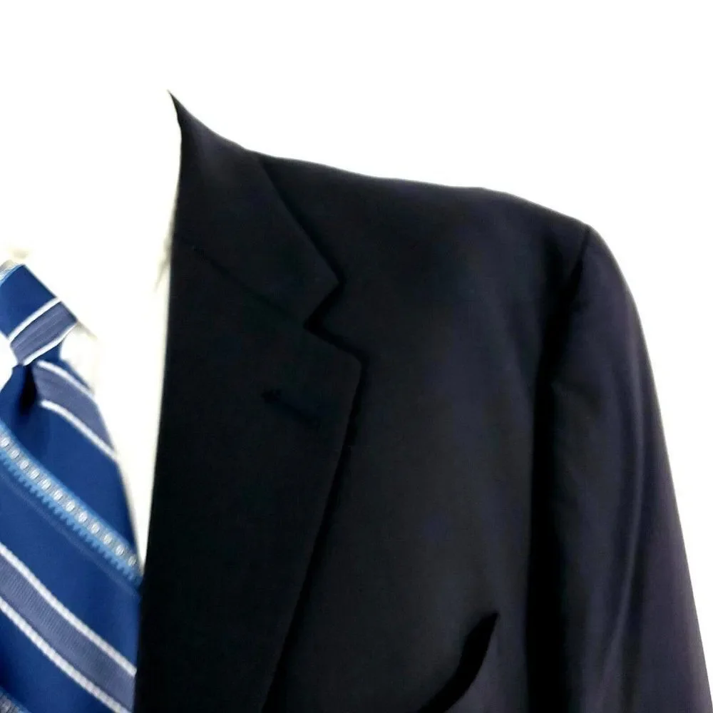 Ralph Lauren Wool‎ 3 Button Blazer 46L Blue Solid
